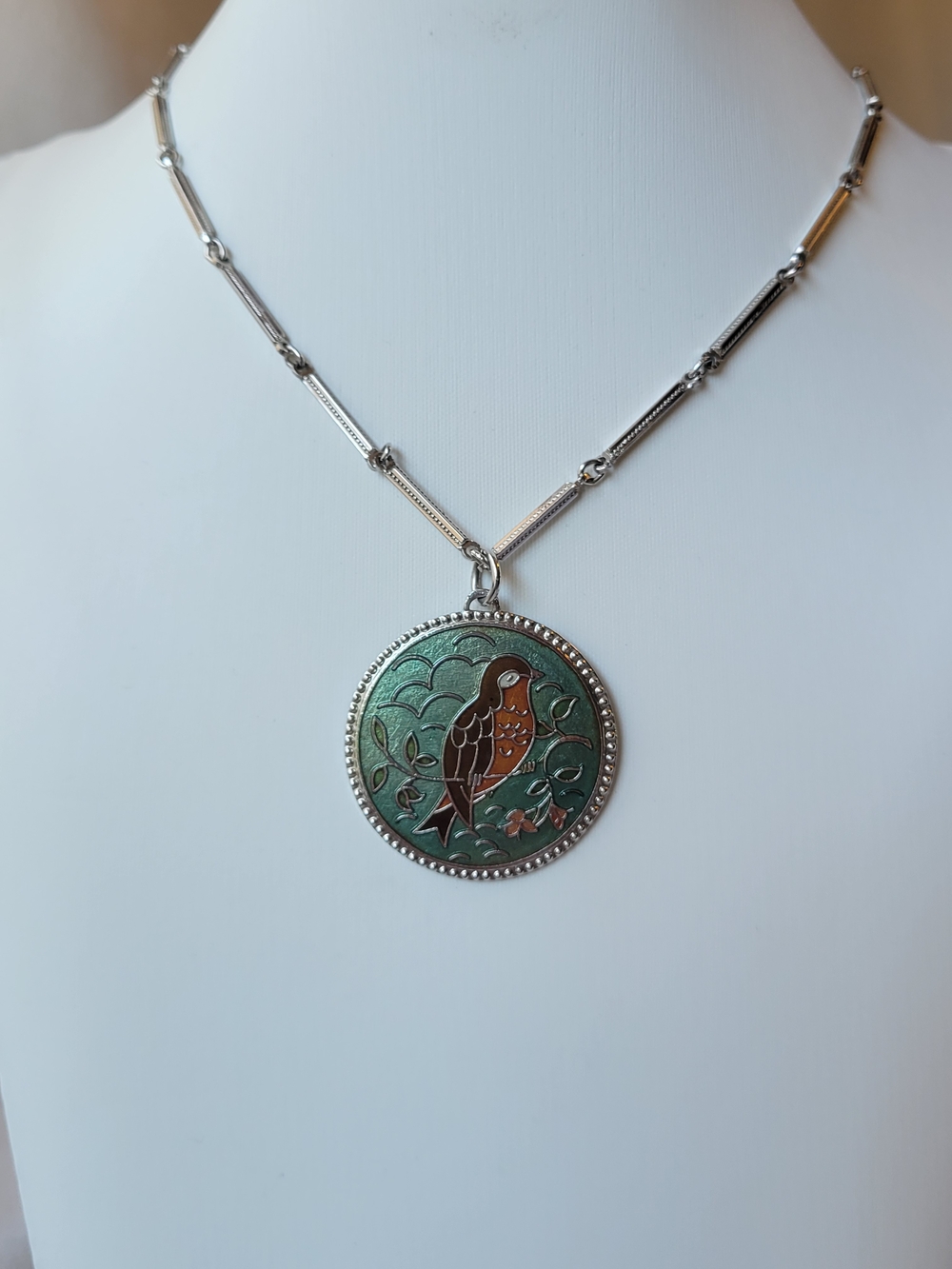 Sarah Coventry Vintage Enamel Pendant "Spring Song"